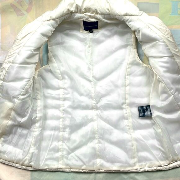 WeatherProof Puffer Vest Women's Sz S Zip Pockets Ivory Full Zip - Picture 8 of 8